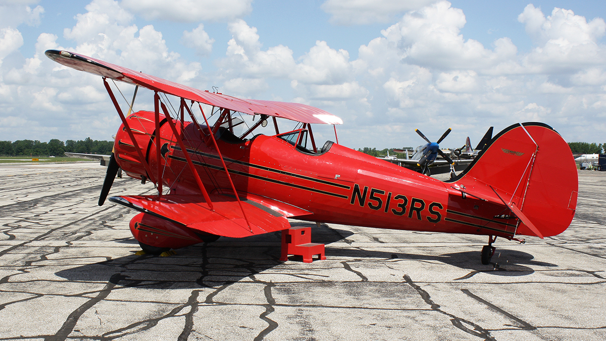 Full size: Yankee Air Museum Waco YMF-SFC N513RS at Willow Run Airport
